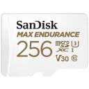 Sandisk MAX ENDURANCE 256 GB MicroSDXC UHS-I Class 10 SDSQQVR-256G-GN6IA, 256 GB, 100 MB/s, 40 MB/s, U3, V30, SD adapter