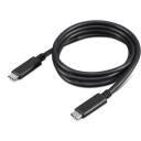 Lenovo USB-C kaabel 1m, 4X90U90619, 1 m, 10 Gbit/s, 100 W, must, USB 3.2 Gen 2, 4K tugi