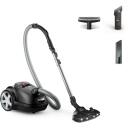 Philips cilindrinis dulkių siurblys XD8122/10, 900 W, 4 L, HEPA 13, 75 dB, juodas, 12 m veikimo spindulys, 2 antgaliai