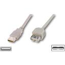 Logilink USB 2.0 papla&scaron;inā&scaron;anas kabelis CU0011, 3 m, 480 Mbit/s, USB A sieviete, USB A vīrietis, pelēks