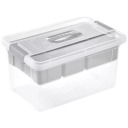 Box with lid and organizer Keeeper 0611076130 29x41x20cm 16L light gray/transparent