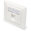 Digitus Sienas plāksne Keystone moduļiem, DN-93811, 1 ports, 8cm, 8cm, balta, 12.60g