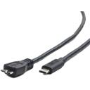 Gembird USB 3.0 BM į Type-C kabelis 1 m, juodas, USB Type-C (patinas), USB 3 Micro B (patinas)