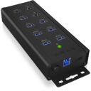 Raidsonic 7-port USB centrmezgls IB-HUB1703-QC3, 7 x USB 3.0, AC 120/230 V, melns, QC 3.0 lādētājs