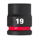SHOCKWAVE&trade; IMPACT DUTY TRIECIENIZTURĪGAS UZGRIEŽŅU MUCIŅAS, 19 MM 1/2" IMPACT SOCKET STD - 1PC, 4932480313 MILWAUKEE