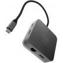 Green Cell USB centrinis AK61, 4xUSB 3.0, HDMI, RJ45, USB-C PD, 60g, sidabrinė spalva