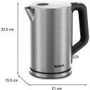 Tefal Bronx elektrinis virdulys KI513D10, 1.7L, 2200W, bevielis, nerūdijančio plieno, 360&deg; sukamoji bazė