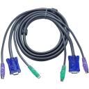 Aten KVM kaabel, 3M PS/2, 2L-1003P/C, 3m, 2 x 6 pin mini-DIN M, 1 x HDB-15 M