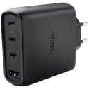 Trust mobiilne laadija MAXO 65W/4-PORT GAN 26067, 65W, 20V, 3xUSB-C, 1xUSB-A, 2m kaabel, must, kiire laadimine, &uuml;lekoormuse kaitse