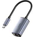 USB-C uz Gigabit Ethernet adapteris Portatīvais alumīnija Plug and Play pelēks Cudy UE10C