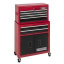 Riteņu instrumentu skapītis, KREATOR, KRT653005, Izmēri: 64 cm x 32,5 cm x 64 cm, 6 atvilktnes, 70 kg jauda