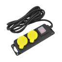 Darbnīcas pagarinātājs ar slēdzi, 2 kontaktligzdas, 5m, IP44, AW24701