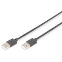 Digitus USB 2.0 savienojuma kabelis AK-300101-018-S, 1.8m, melns, veidots, 4 pin USB Type A - vīrie&scaron;u