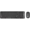 Sbox Datoru komplekts WKM-22-US, 1200DPI, 3D 3 pogas pele, 100-101 taustiņi tastatūra, 2,4GHz, melna/pelēka