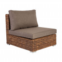 Moduļu dīvāns CROCO ar spilveniem, vidus daļa, 77x93xH73cm, koka rāmis ar rotangpalmas pinumu, brūns