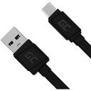 Green Cell KABGC03 USB kabelis 0.25 m, USB A, USB C, 0.48 Gbit/s, melns