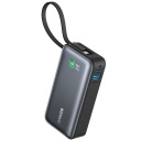 Kompakts premium klases ārējais ātrās uzlādes akumulators 10000 mAh 30 W USB-C PD / USB 3.0 Melns A1259G11 Anker