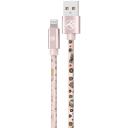 Tellur Graffiti USB Lightning kaabel TLL155621, 100cm, 5V, 3A, Lightning, USB, roosa v&auml;rv, vastupidav s&uuml;nteetiline nahk