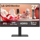 LG LCD monitorius 27BA54QB-B, 68,6 cm, 2560 x 1440, HDR10, sRGB 99%, 2 HDMI, 1 DisplayPort, USB centras 3.2, reguliuojamas stovas