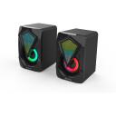 Denver Spēļu skaļruņi 123040000000, 2 x 3W RMS, RGB gaismas funkcija, USB savienojums, 3,5mm audio spraudnis