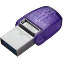Kingston DataTraveler microDuo 3C DTDUO3CG3/128GB, 128 GB, 200 MB/s, USB Type-A, USB Type-C, Lilla, P&ouml;&ouml;ratav kate