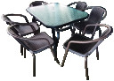 Aiamööbli komplekt, laud 6 tooliga; 9112434 BESK