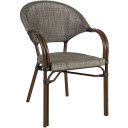 Krēsls BAMBUS 57x61xH84cm, sēdvieta un tazveltne: tekstils, krāsa: bēšs, rāmis: alumīnija (bambusa imitācija)18624 HOME4YOU