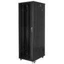 Lanberg Rack kapp 19" 42U 600x1000mm must FF01-6042-12B, 600x1000x2047.5mm, 115.5kg, 800kg, 4 ventilaatorit, IP20, klaasuks