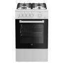 Beko Dujinė viryklė FSG52020FW, 4, Butanas/Propanas, 60L, A, 2 stiklas, termostatas, ap&scaron;vietimas