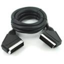 Sbox SCART 21-PIN M/M 1.5m SCART15, 1,5m, niķelēti, 21 x 6/0,1 mm, melna