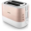 Philips Tosteris HD2638/11, 2 riekeliai, 950 W, rožinė auksinė, balta, 230 V, 1050 W, metalas, 7 rudos spalvos lygiai