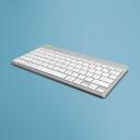 R-Go Tools klaviatuur RGOCOUSWLWH, kompaktne klaviatuur pausitarkvaraga, QWERTY, Bluetooth 5.0, valge