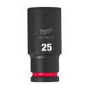 SHOCKWAVE&trade; IMPACT DUTY TRIECIENIZTURĪGAS UZGRIEŽŅU MUCIŅAS, 25 MM 1/2" IMPACT SOCKET DEEP - 1PC, 4932480343 MILWAUKEE