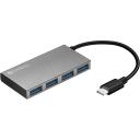 Sandberg USB-C į 4 xUSB 3.0 ki&scaron;eninis centrinis mazgas 136-20, 4 x USB 3.0, 1 x USB-C Male, aliuminio korpusas
