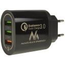 Maclean Laadija MCE479B, 3xUSB, QC 3.0 kiire laadimine, must