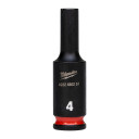 SHOCKWAVE&trade; IMPACT DUTY TRIECIENIZTURĪGAS UZGRIEŽŅU MUCIŅAS, 4 MM 1/4" IMPACT SOCKET DEEP - 1 PC, 4932480251 MILWAUKEE