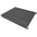Digitus Fiksēts Montāžas Plaukts DN-97645, 1U, 600mm, 50kg, melns, regulējamas stiprinājuma sliedes