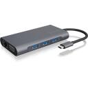 Raidsonic dokstacija IB-DK4040-CPD, 3xUSB 3.0, HDMI 3840x2160@30Hz, VGA 1920x1080@60Hz, RJ45 10/100/1000Mbit/s