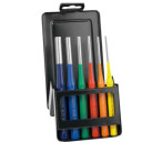 Paralēlo kniedē&scaron;anas āmuru komplekts, KNIPEX, 9R4255306RC, augstas kvalitātes instrumentu tērauds, pulverkrāsots, octagonāls dizains, metāla kārba.