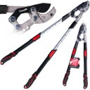 Teleskopiska zaru griezējs ar sprūdratu un laktveida asmeni Tvardy T07426 730-970mm 65Mn PTFE