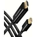 Axagon Video kaabel RVDM-HI14C2 Mini DisplayPort HDMI 1.8m, 4096 x 2160, 30Hz, aktiivne muundur, must