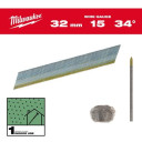APDARES NAGLAS, 15G, 34&deg;, D GALVIŅA, 15G / 34&deg; / 32 MM / G / SC1 - 4.000 PC, 4932492574 MILWAUKEE