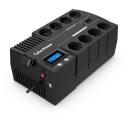 Cyberpower UPS sistēma BR1000ELCD, 1000 VA, 600 W, 1 akumulators, USB uzlādes ports, LCD displejs