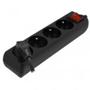 Daudzizstrādājumu pagarinātājs 4-izejām, 5.0m, melns, AW24692, Polija