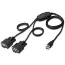 Digitus USB adapter 2xRS232 DA-70158, 1.5m, USB A isane, DB9 isane x2, FTDI FT2232H, must