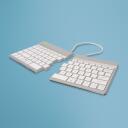 R-Go Tools klaviatuur R-GO SPLIT BREAK, traadita, Bluetooth 5.0, QWERTY, valge, 1.02 m kaabel, ergonoomiline, 350 g