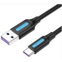 Vention USB 2.0 A vyr. į C vyr. 2m juodas CORBH, 5A, 480Mbps