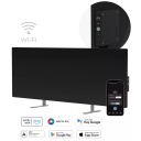 Smart premium infrared and convection heater for up to 30m² 700W 11mm tempered glass panel with Wi-Fi 110×40×4 cm black AGH0004S Aeno