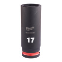 SHOCKWAVE&trade; IMPACT DUTY TRIECIENIZTURĪGAS UZGRIEŽŅU MUCIŅAS, 17 MM 3/8" IMPACT SOCKET DEEP - 1 PC, 4932480291 MILWAUKEE