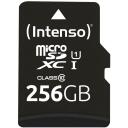 Intenso MicroSDXC m&auml;lukaart 3423492 256 GB, UHS-I, lugemiskiirus 90 MB/s, klass 10, U1, adapter kaasas